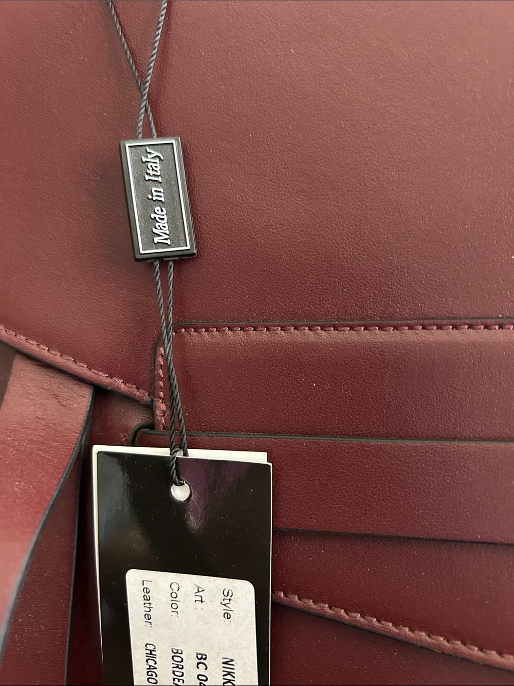 Women's Merlot genuine Leather Tote Handbag with Front Flap - Picture 2 of 8